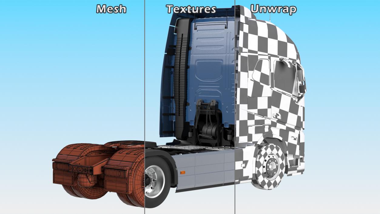 Cabover 4x2 Lorry Rigged 3D model