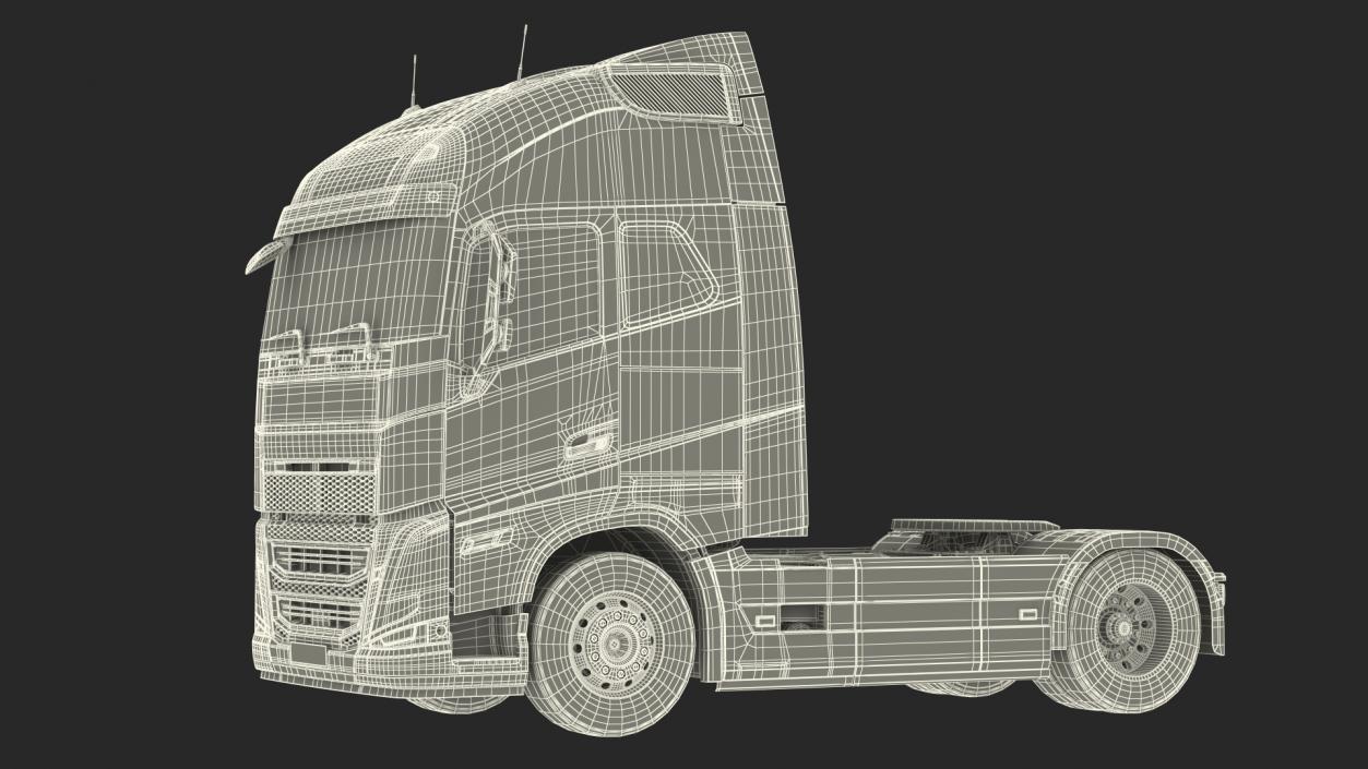 Cabover 4x2 Lorry Rigged 3D model