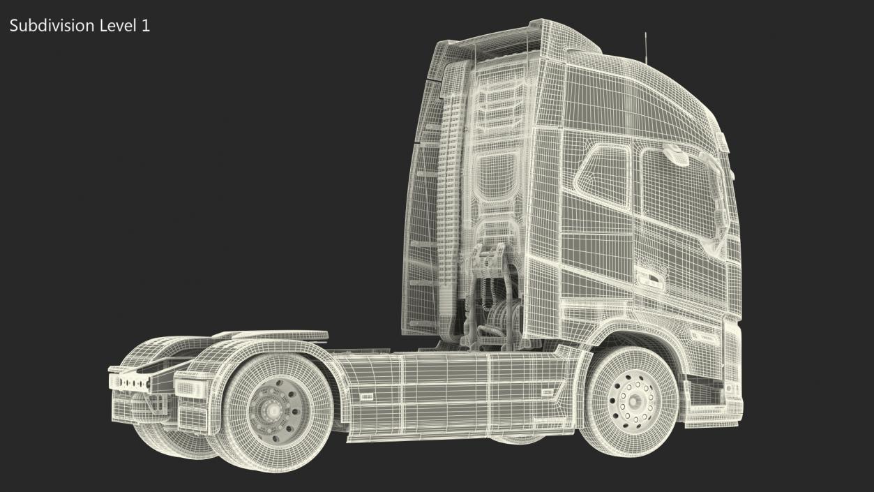 Cabover 4x2 Lorry Rigged 3D model