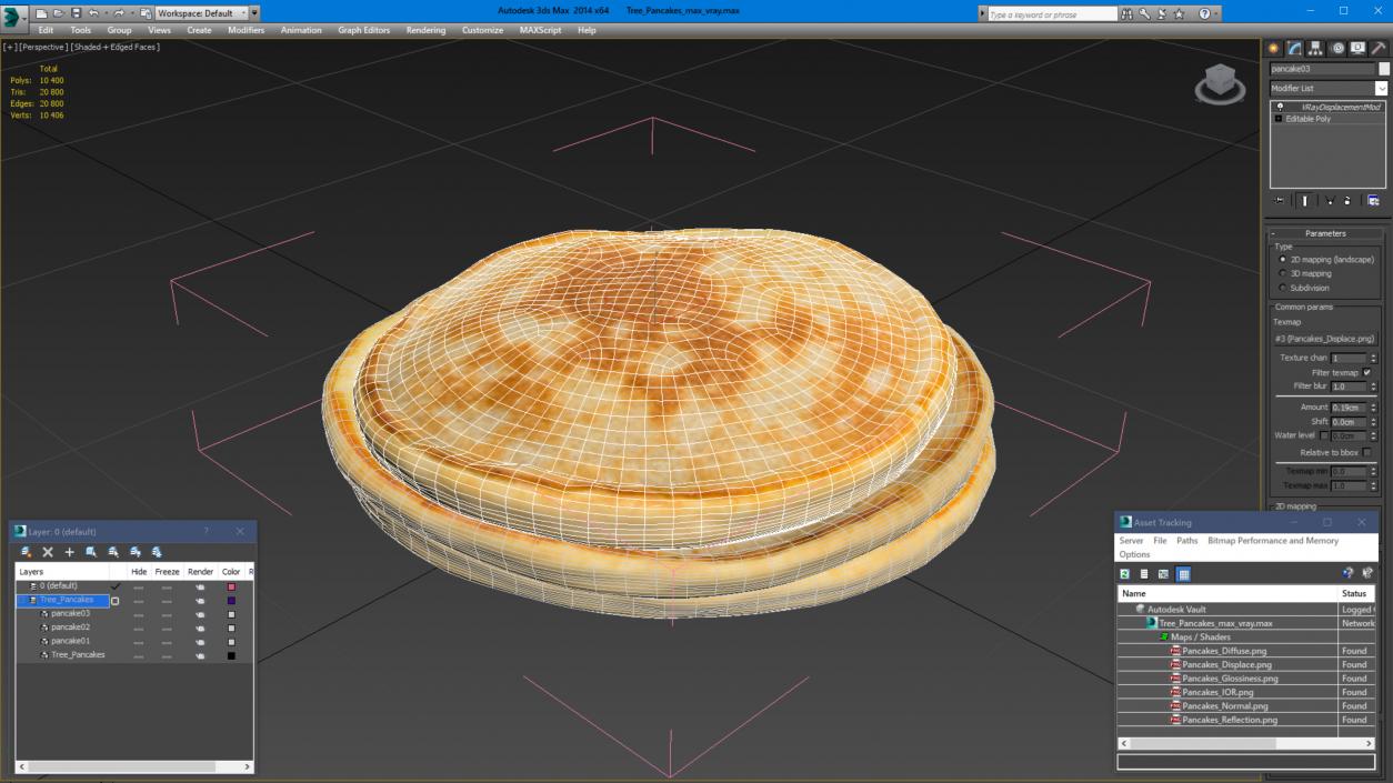 Three Pancakes 3D model