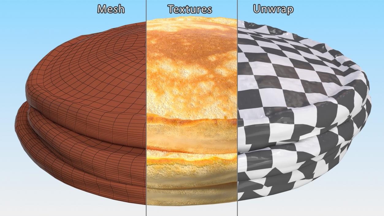 Three Pancakes 3D model