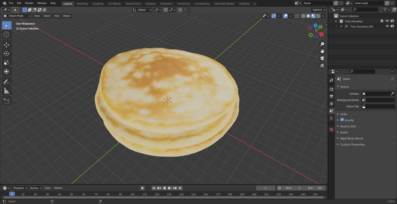 Three Pancakes 3D model