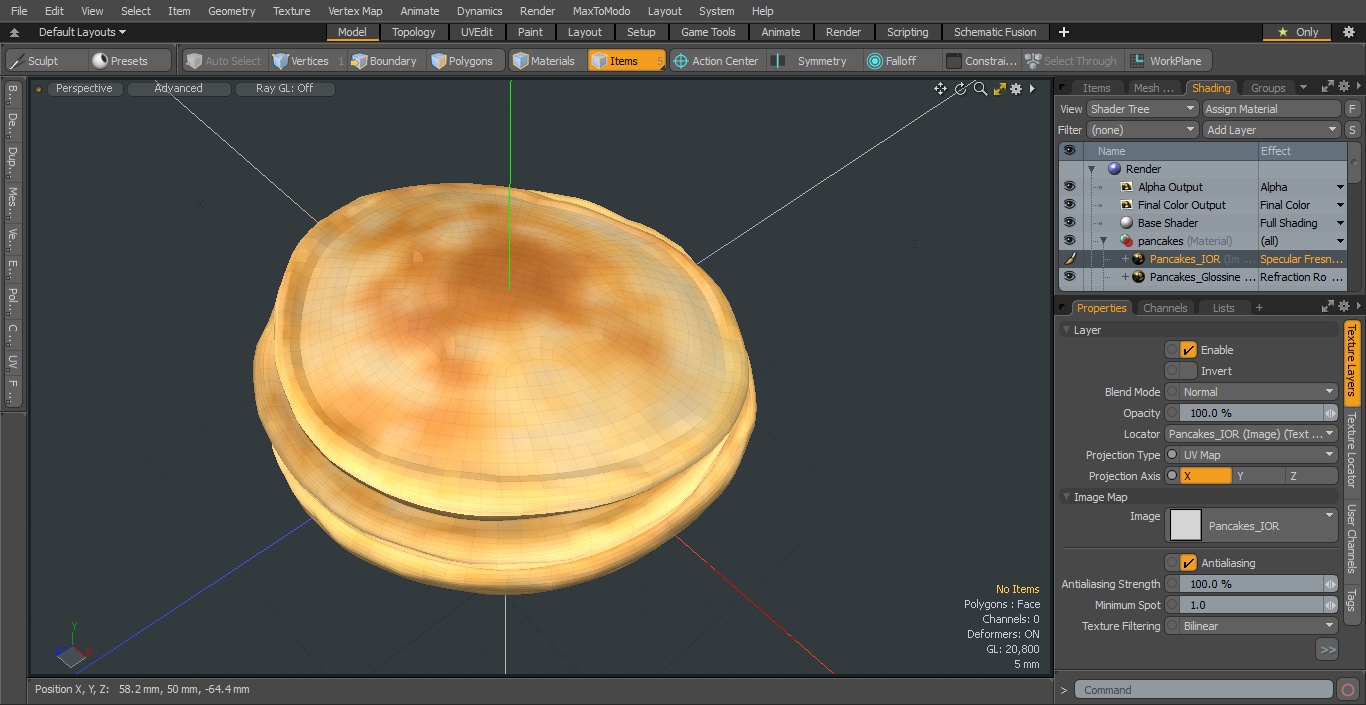 Three Pancakes 3D model