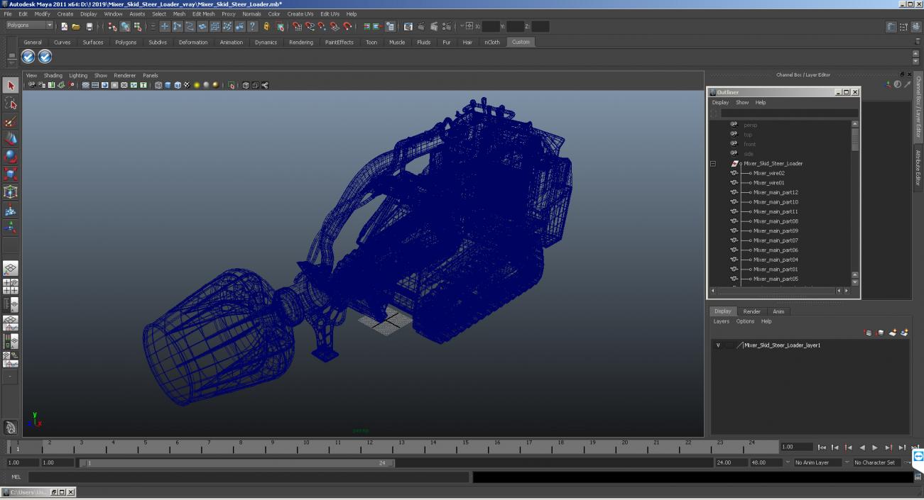 3D Mixer Skid Steer Loader model