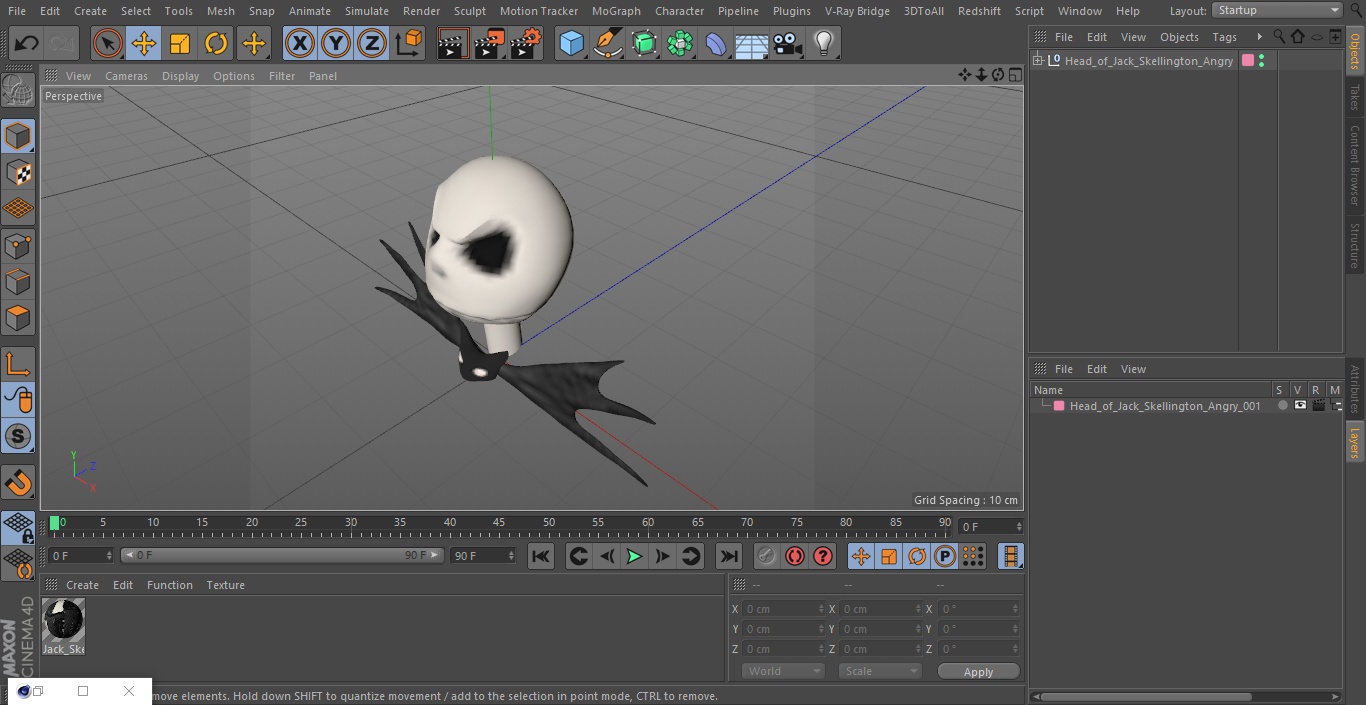 3D model Head of Jack Skellington Angry