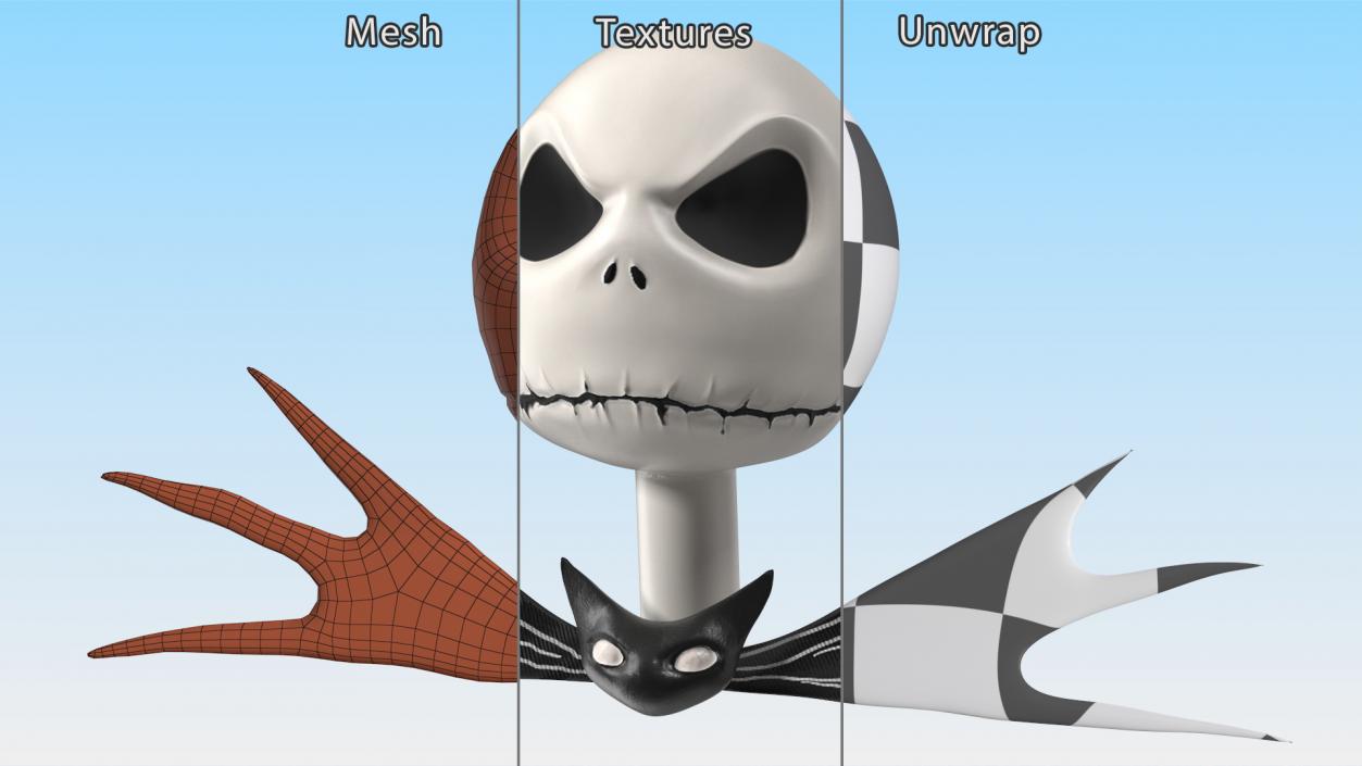 3D model Head of Jack Skellington Angry