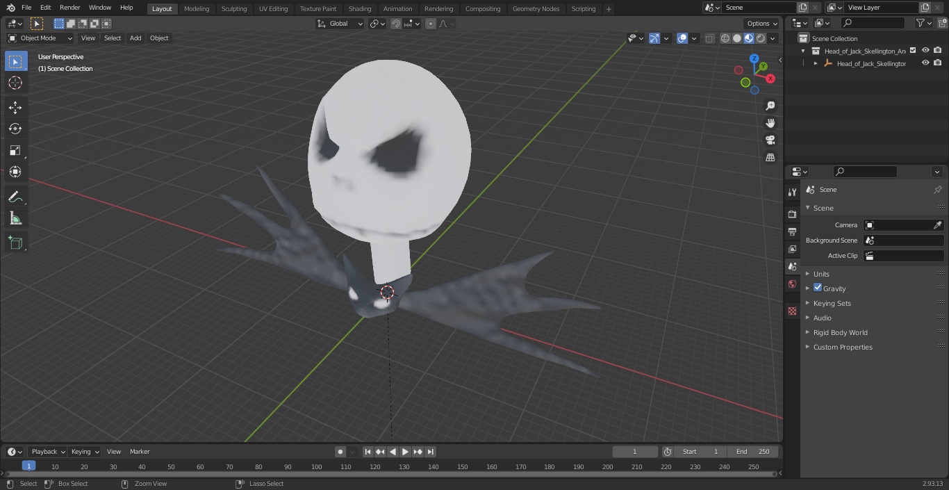 3D model Head of Jack Skellington Angry