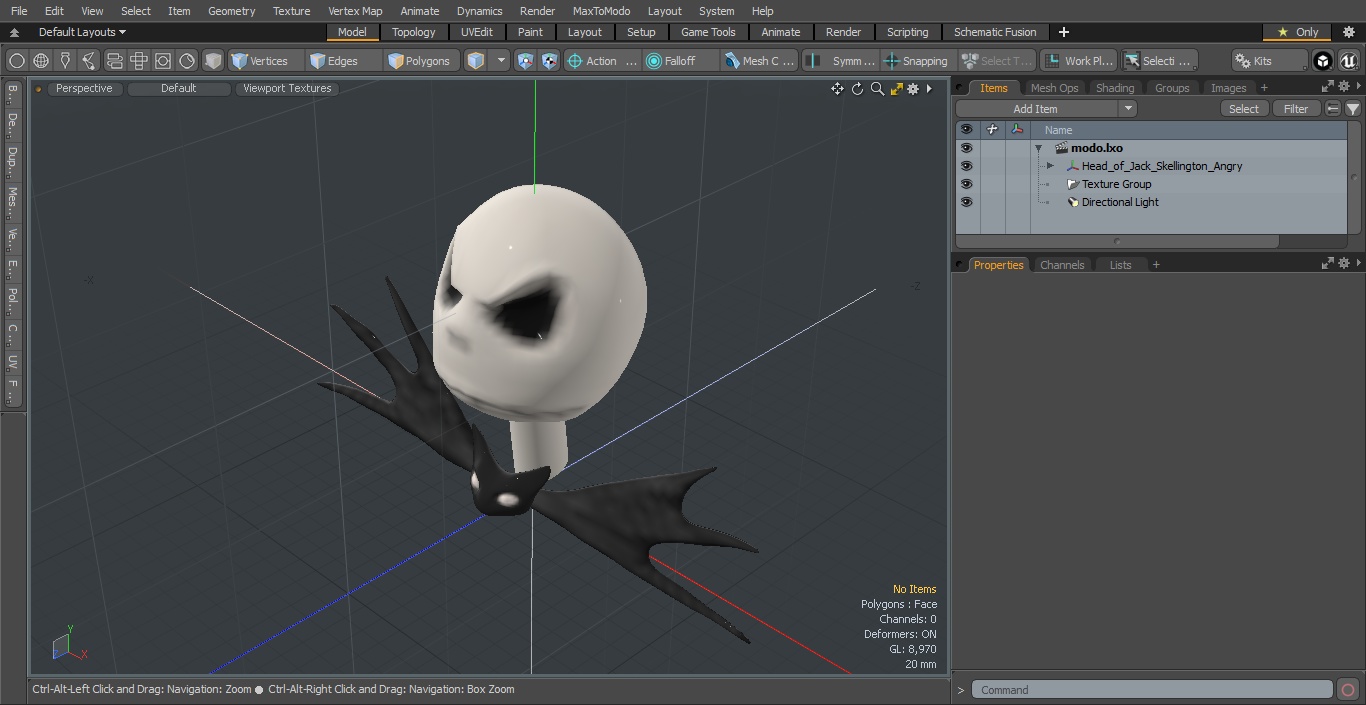 3D model Head of Jack Skellington Angry