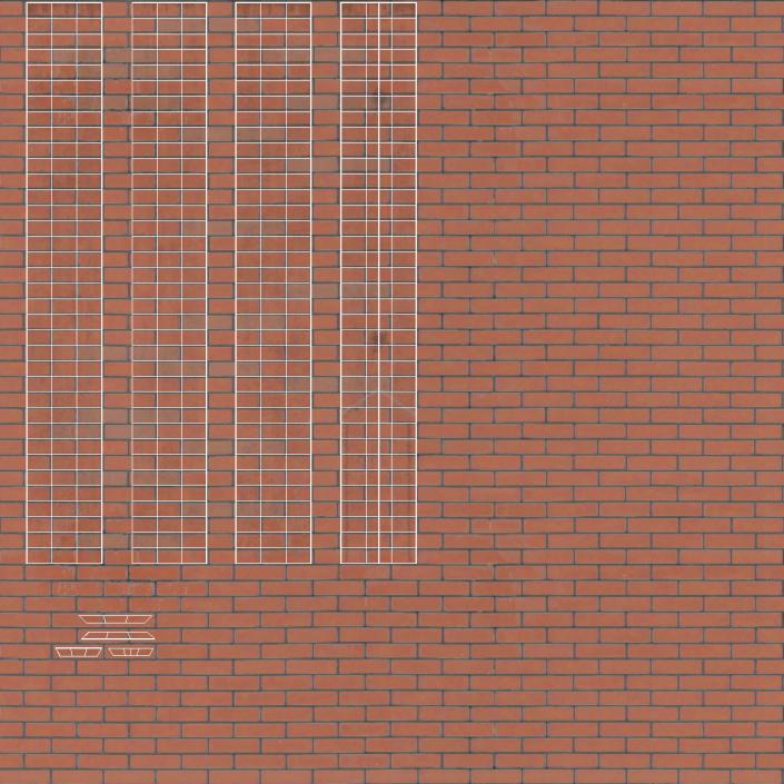 Old Brick Wall and Iron Fence 3D model