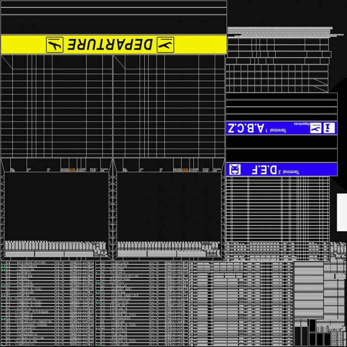 Airport Departures Board 3D model