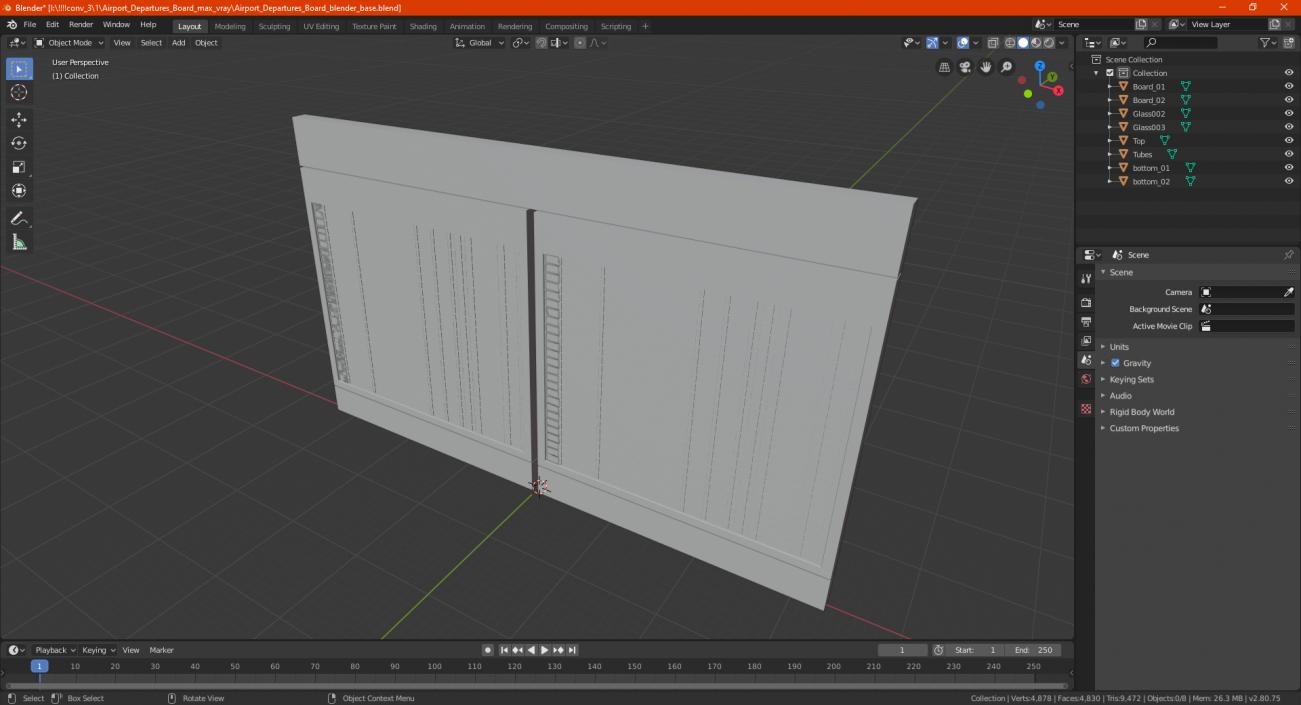 Airport Departures Board 3D model