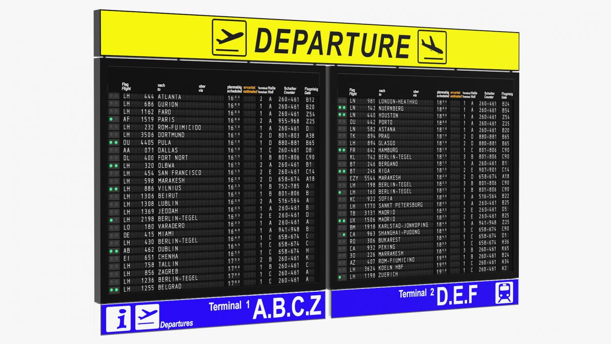 Airport Departures Board 3D model