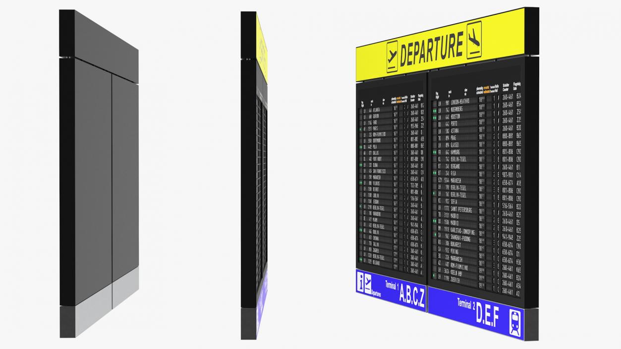 Airport Departures Board 3D model