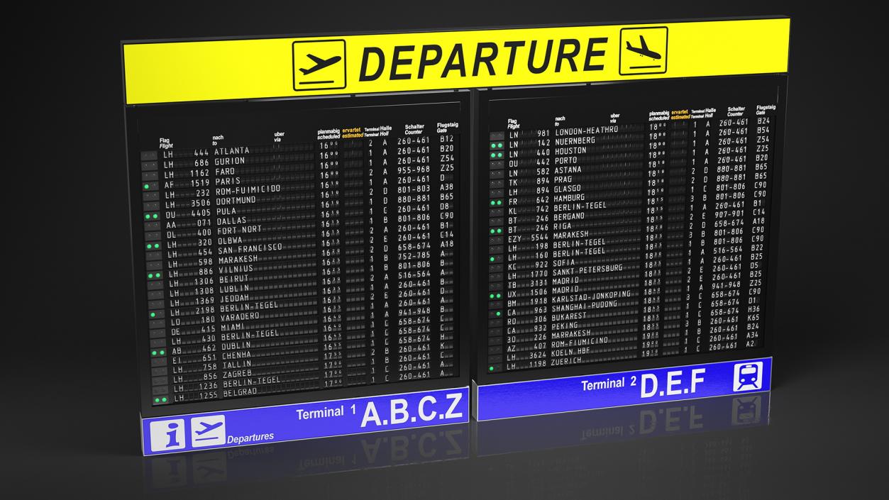 Airport Departures Board 3D model