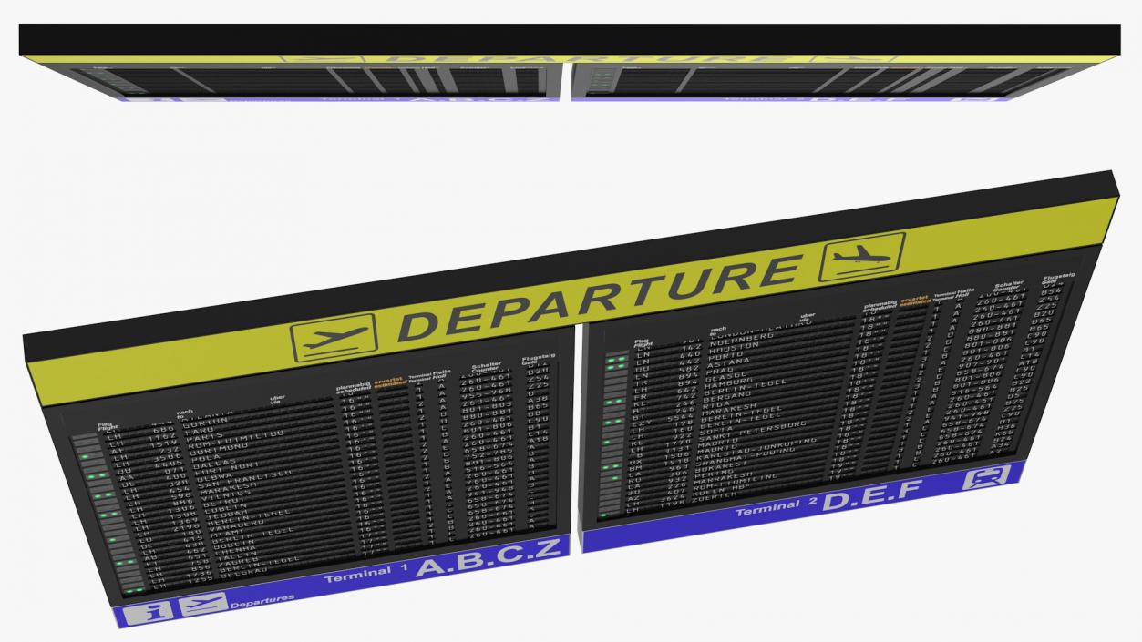 Airport Departures Board 3D model