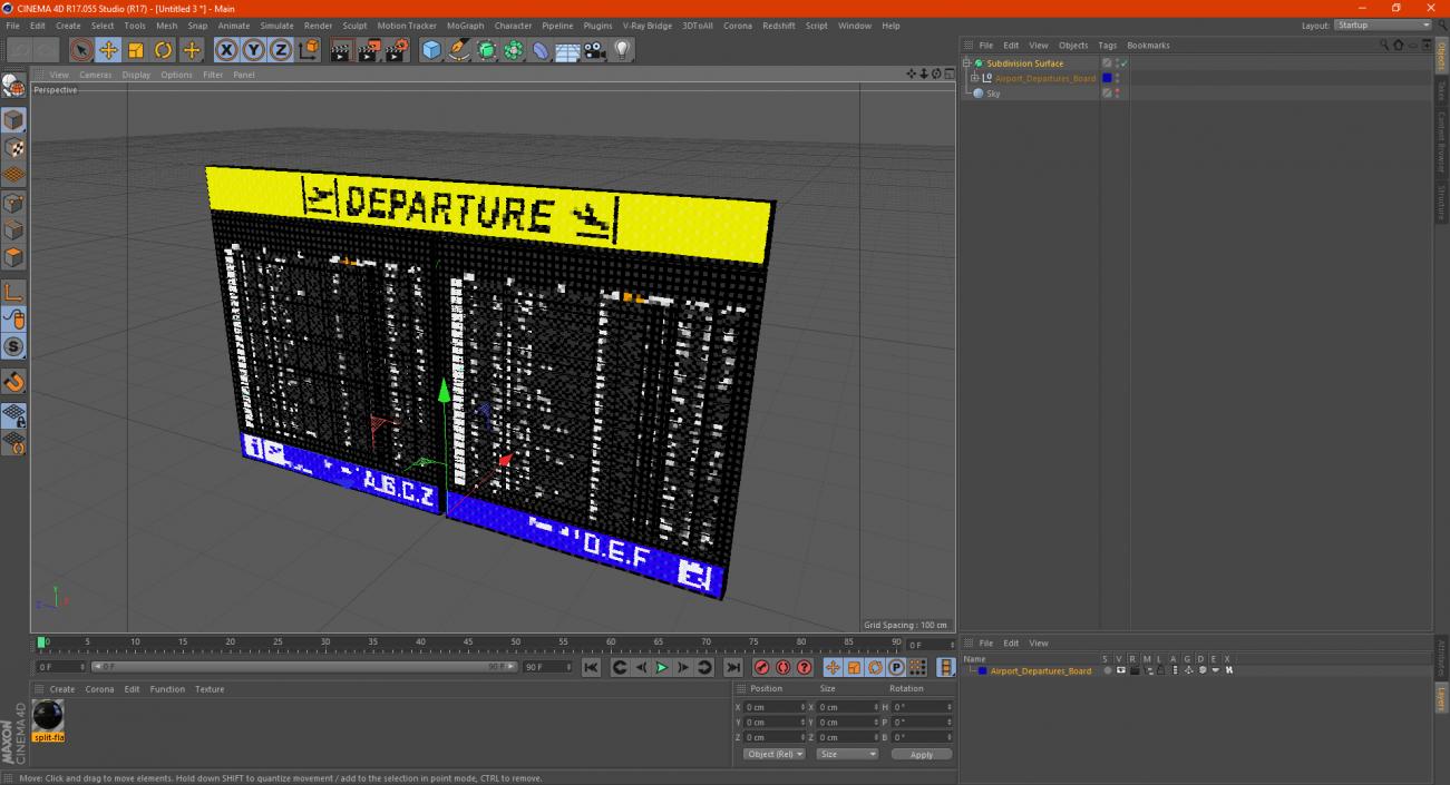 Airport Departures Board 3D model