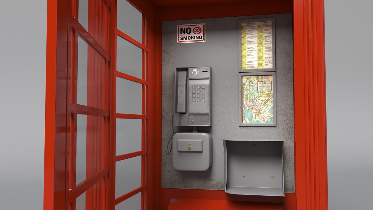 3D Classic British Telephone Booth