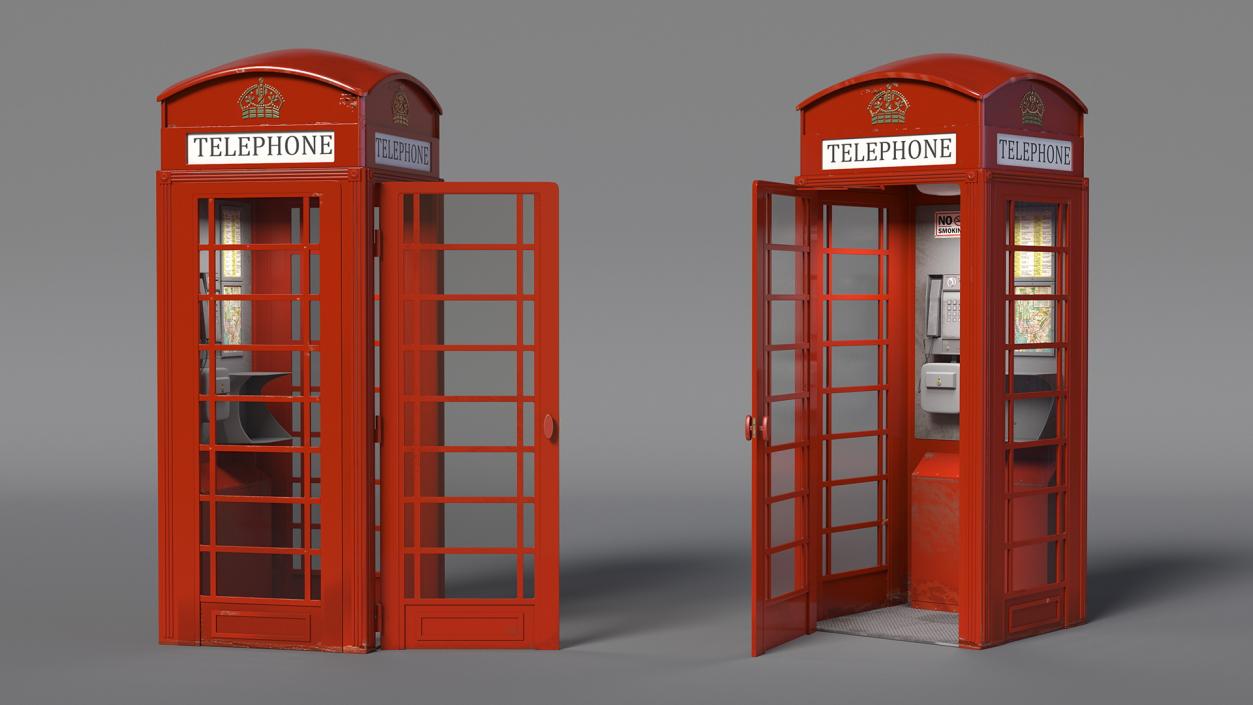 3D Classic British Telephone Booth