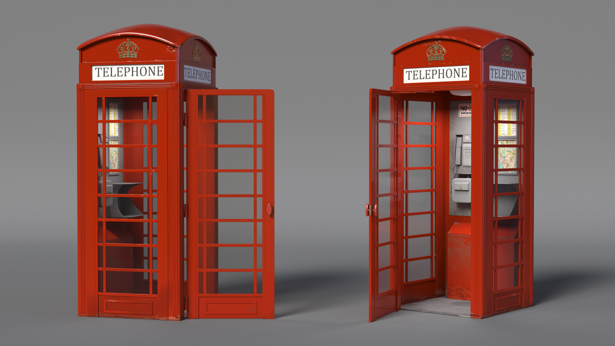 3D Classic British Telephone Booth