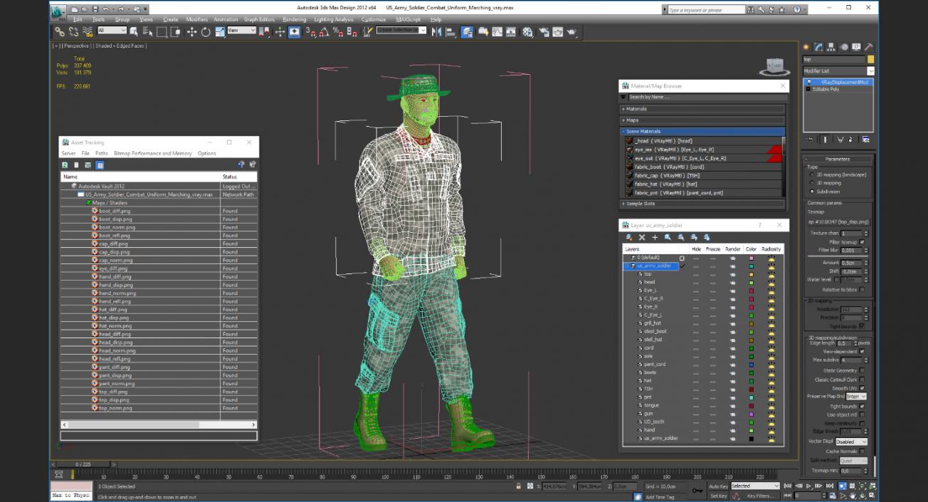 US Army Soldier Combat Uniform Marching 3D model