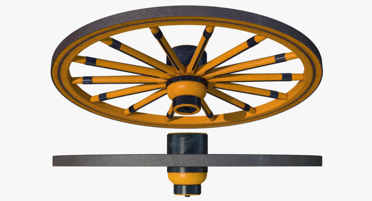 Antique Wagon Wheel 3D model