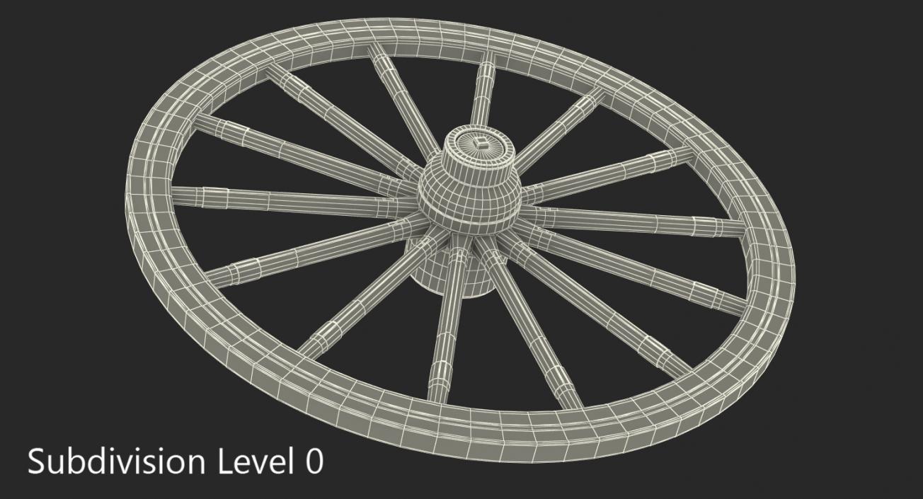 Antique Wagon Wheel 3D model