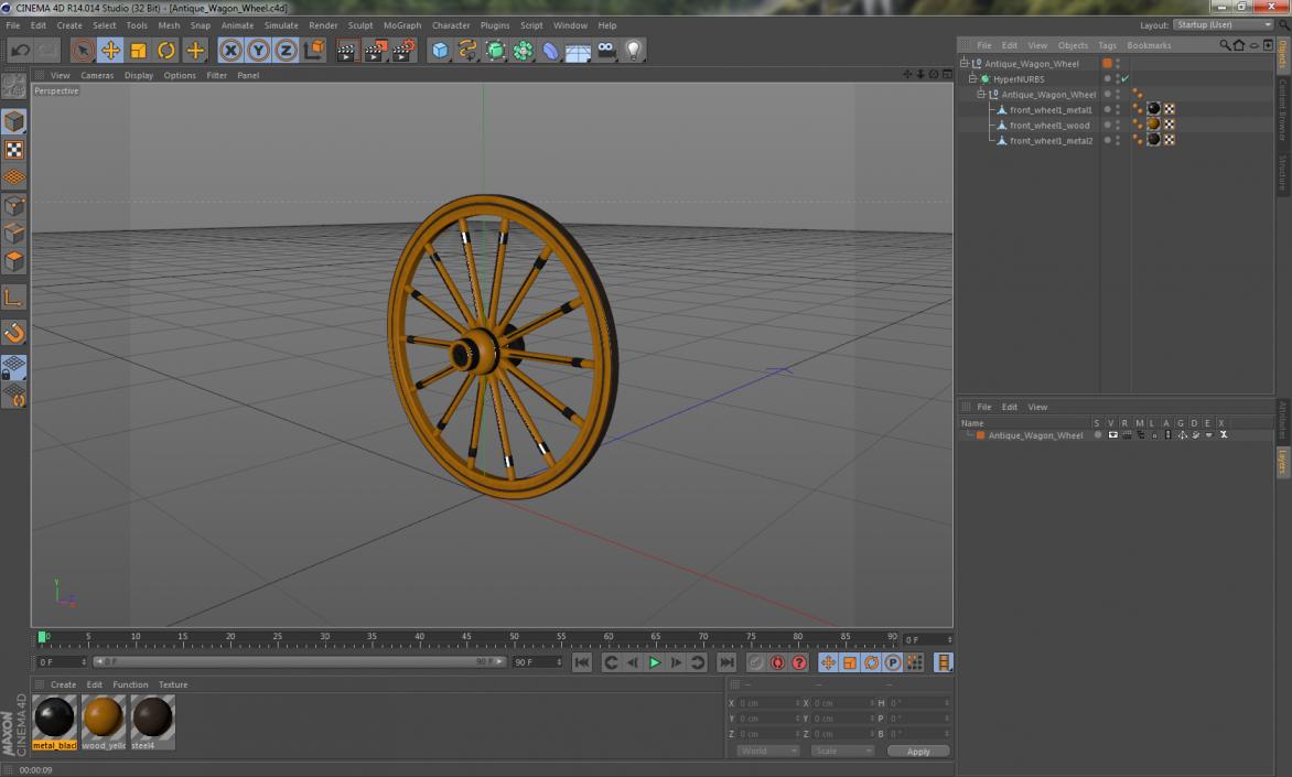 Antique Wagon Wheel 3D model