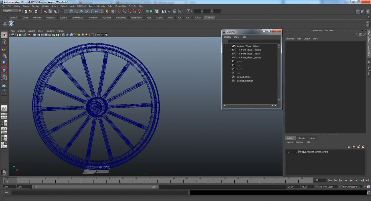 Antique Wagon Wheel 3D model