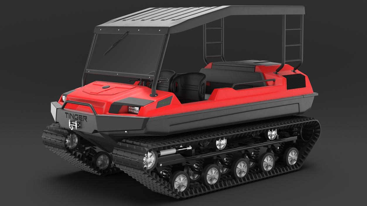 3D Tinger Track Red Rigged model