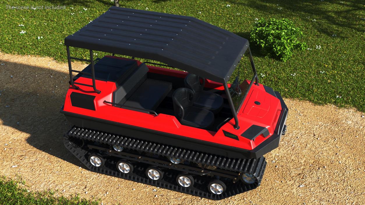 3D Tinger Track Red Rigged model