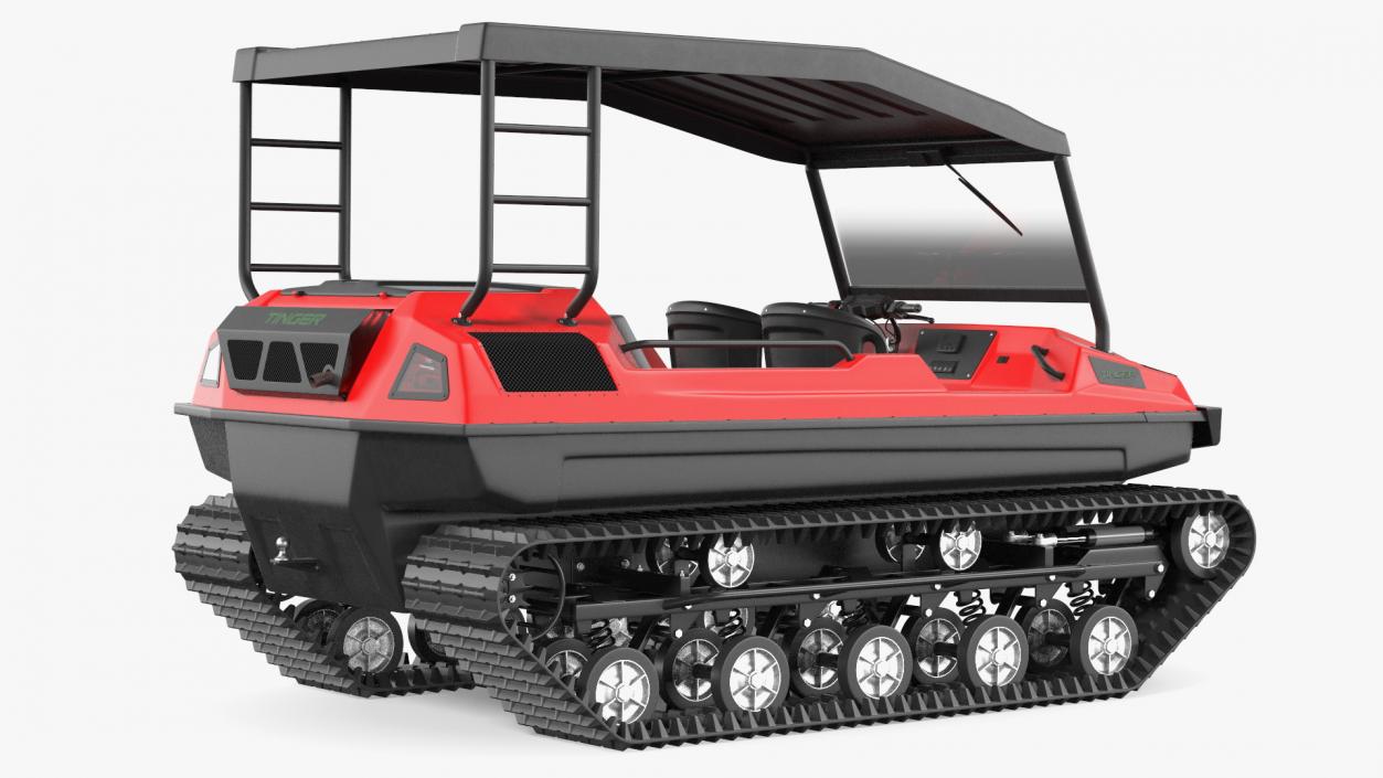 3D Tinger Track Red Rigged model