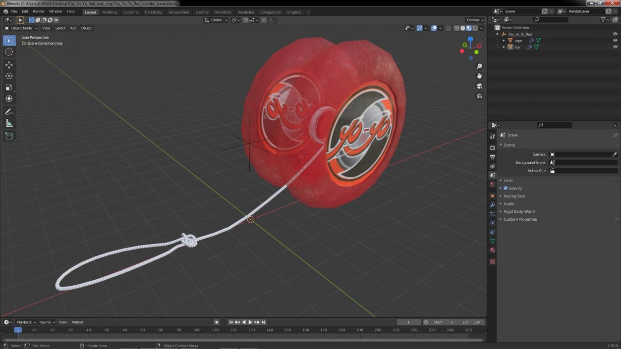 3D Toy Yo-Yo Red model