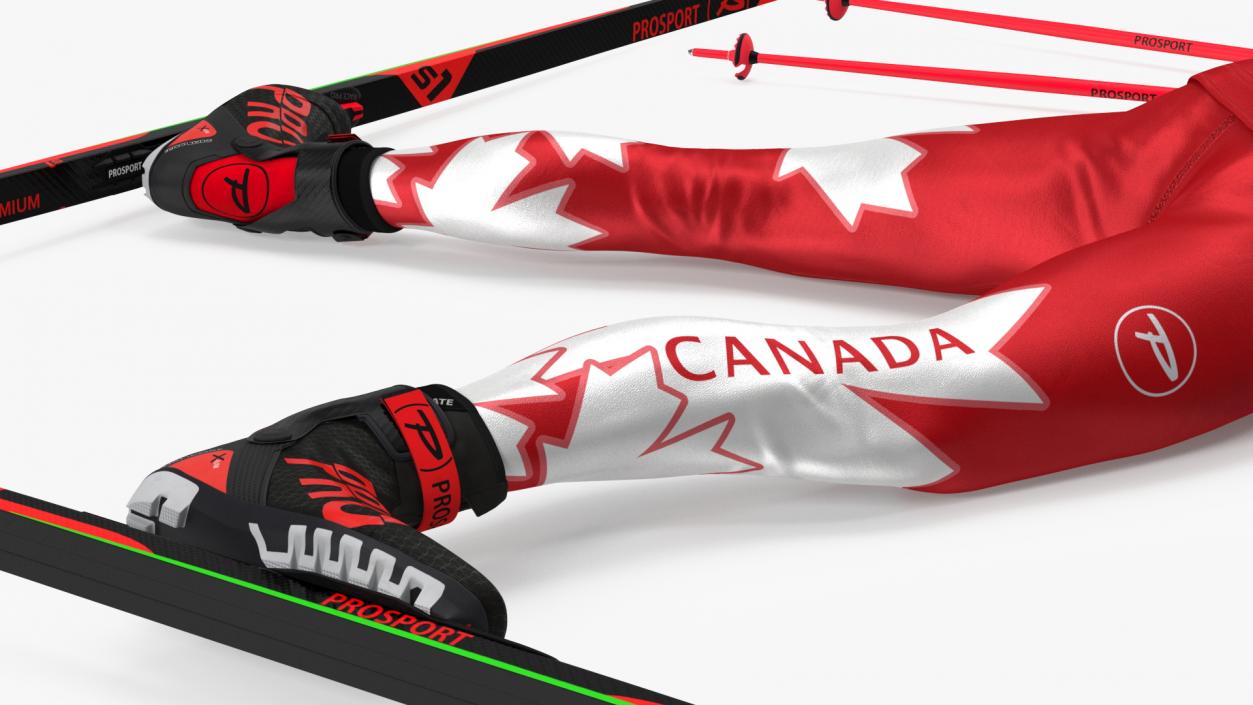 3D model Biathlete Fully Equipped Canada Team Shooting Pose