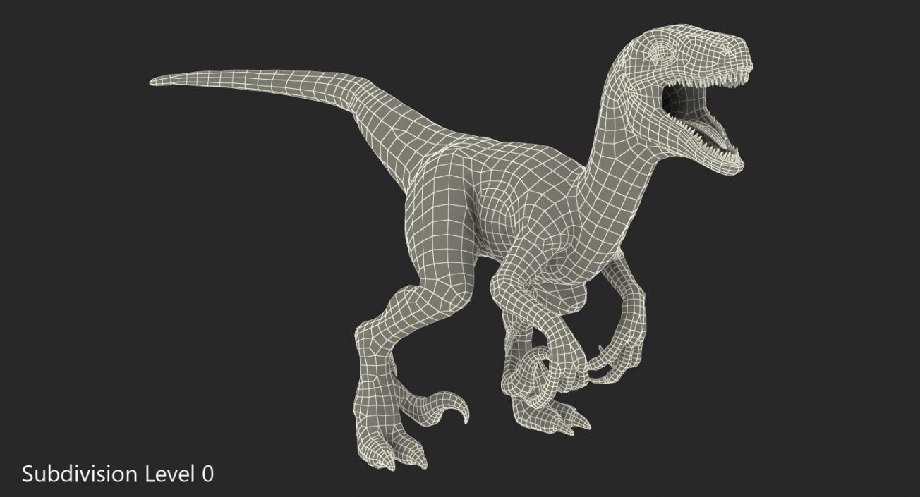 Velociraptor Attacking Pose 3D