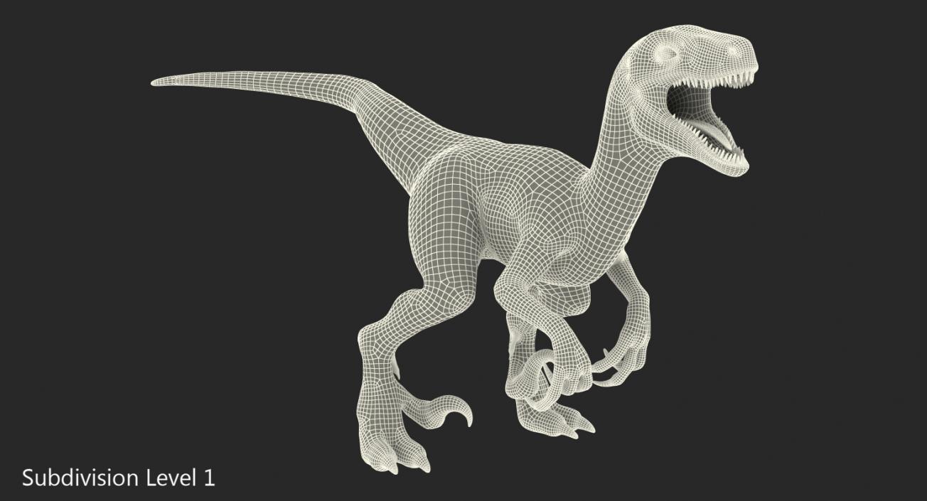 Velociraptor Attacking Pose 3D