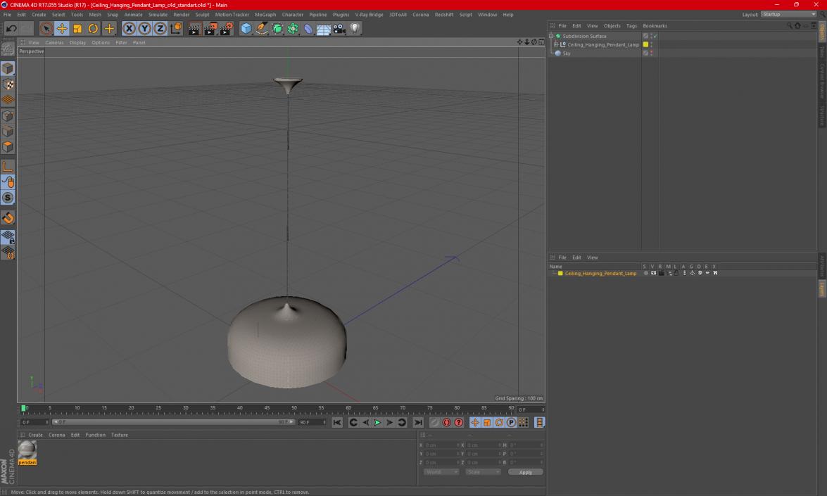 3D model Ceiling Hanging Pendant Lamp 2