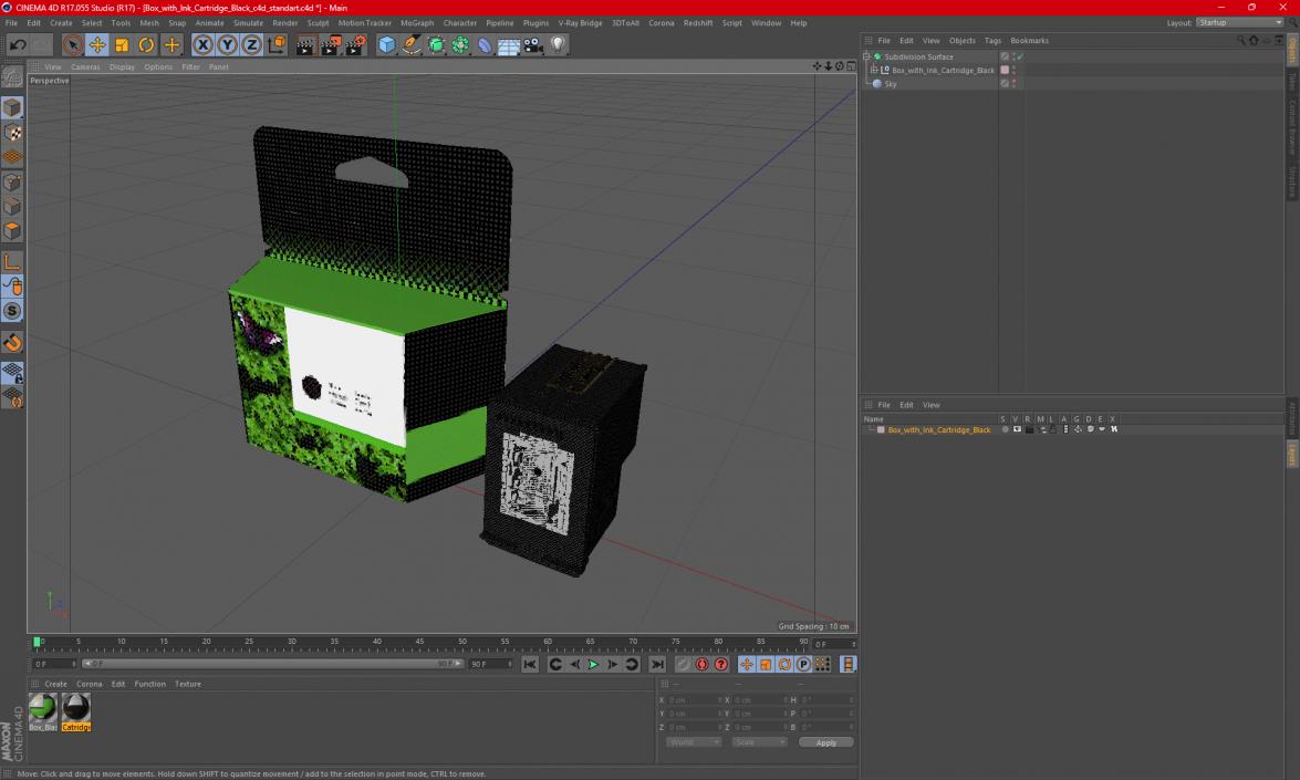 3D Box with Ink Cartridge Black model
