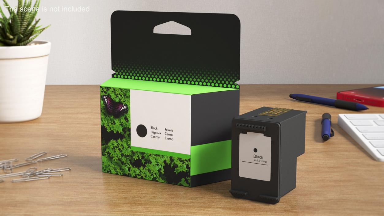 3D Box with Ink Cartridge Black model