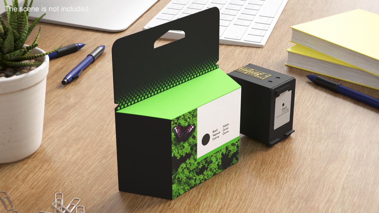 3D Box with Ink Cartridge Black model