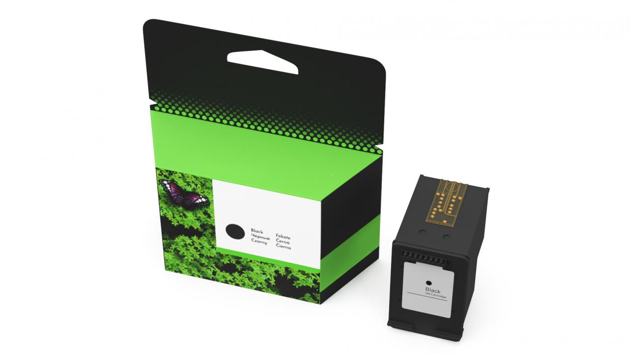 3D Box with Ink Cartridge Black model