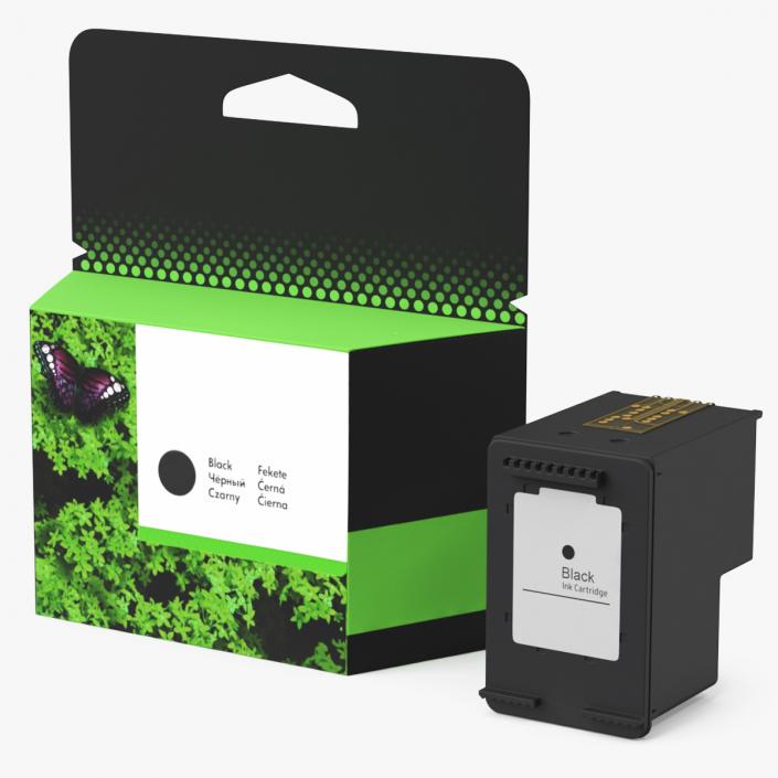 3D Box with Ink Cartridge Black model