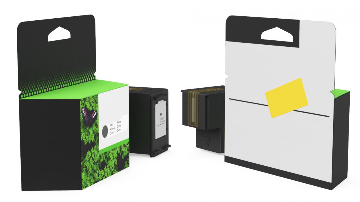 3D Box with Ink Cartridge Black model