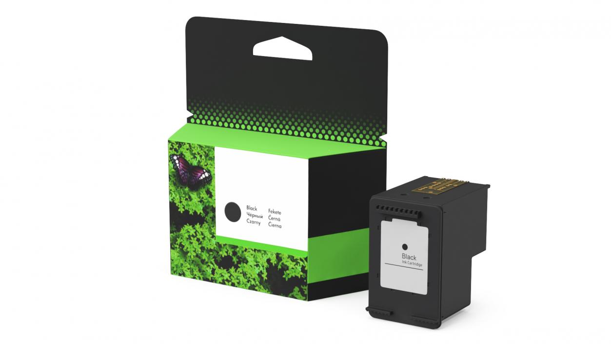 3D Box with Ink Cartridge Black model