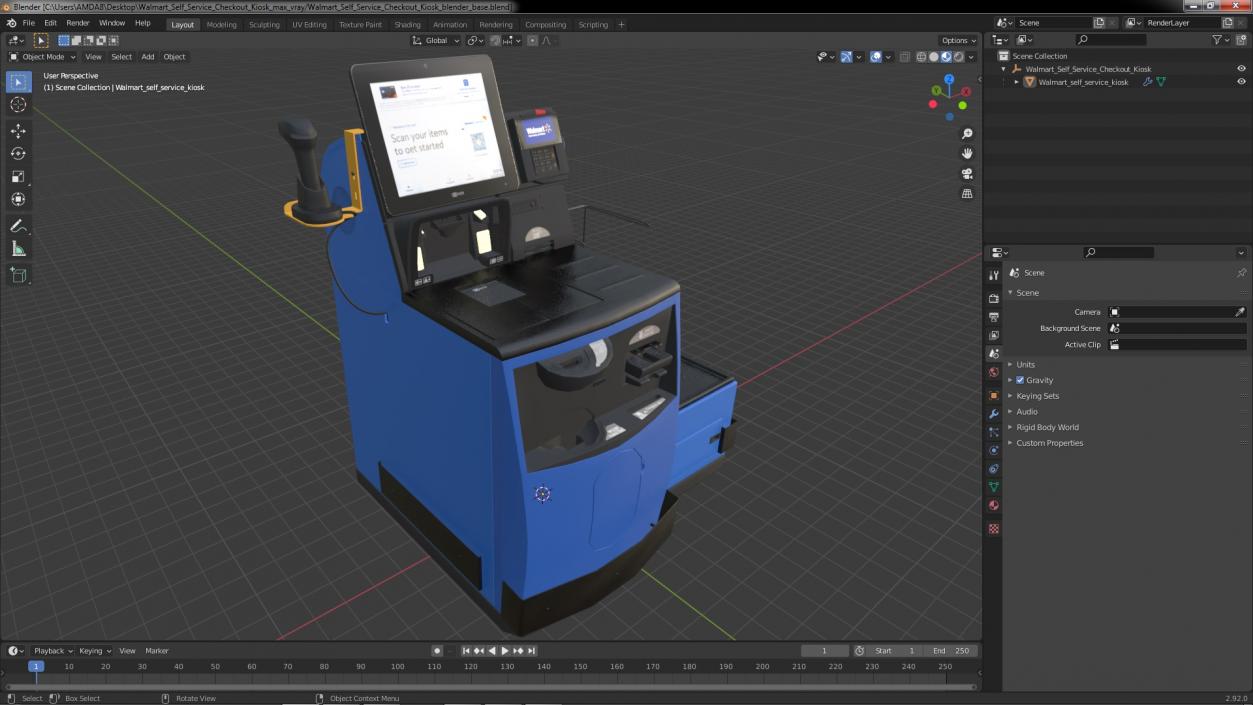 3D model Walmart Self Service Checkout Kiosk