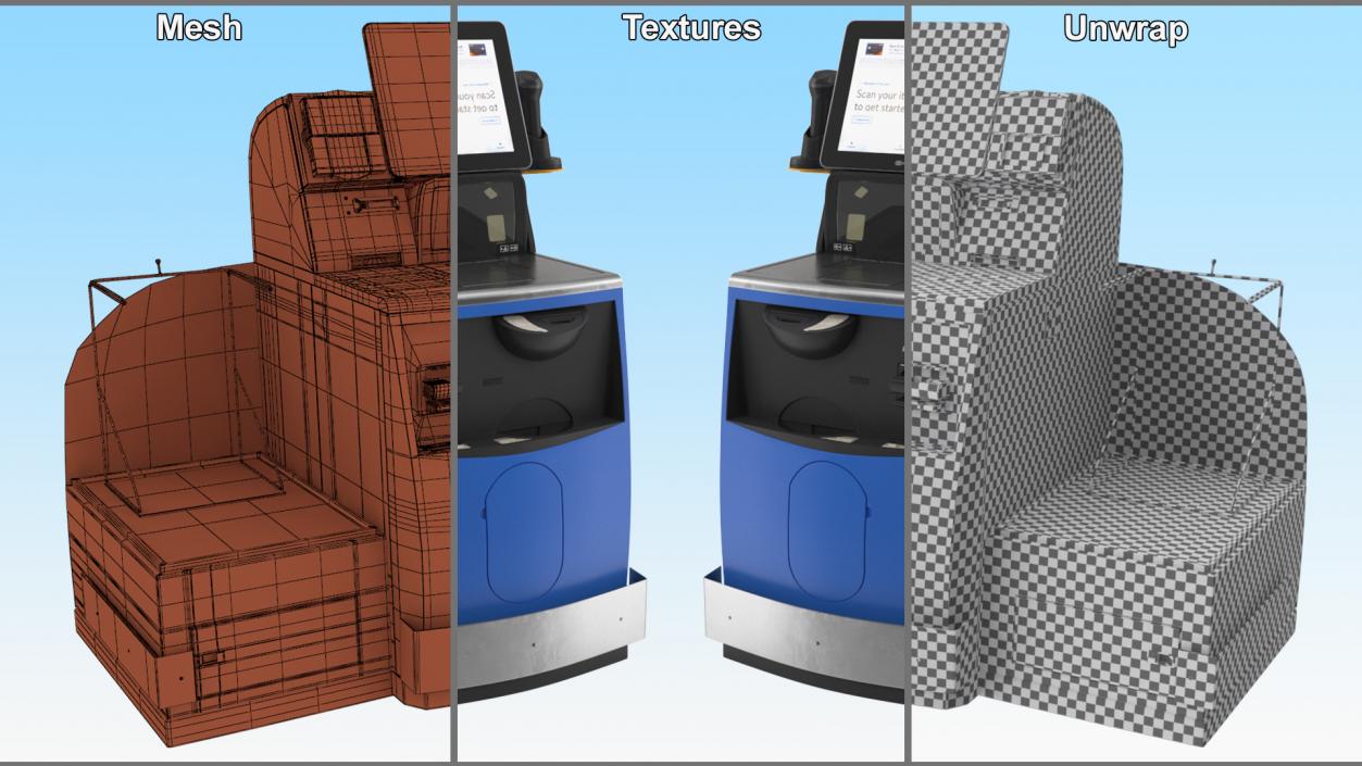 3D model Walmart Self Service Checkout Kiosk