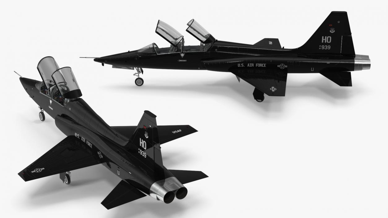 3D USAF T-38 Talon Jet Trainer Black model