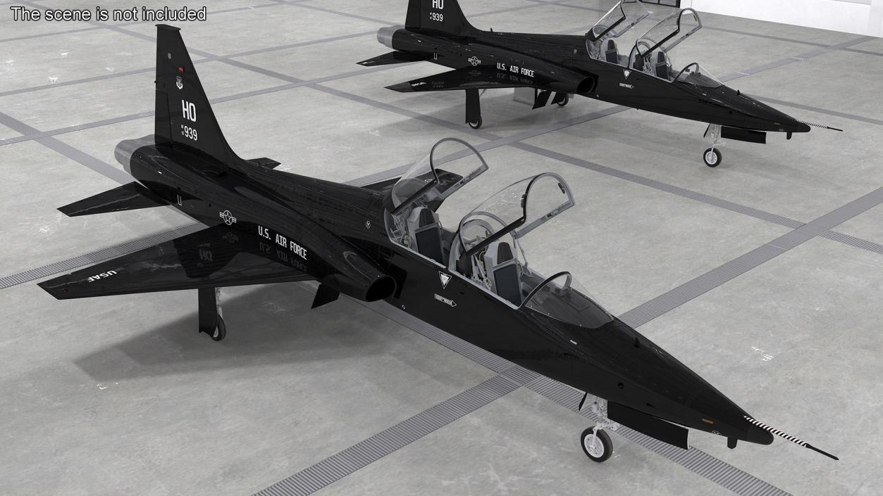 3D USAF T-38 Talon Jet Trainer Black model