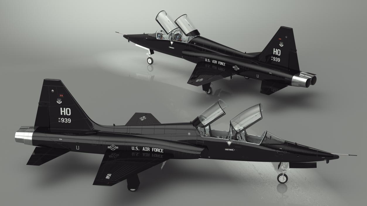 3D USAF T-38 Talon Jet Trainer Black model