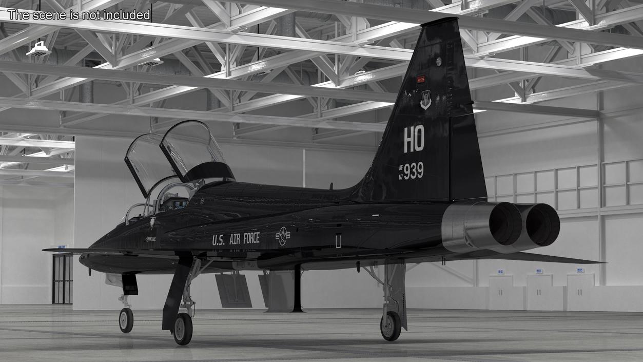 3D USAF T-38 Talon Jet Trainer Black model