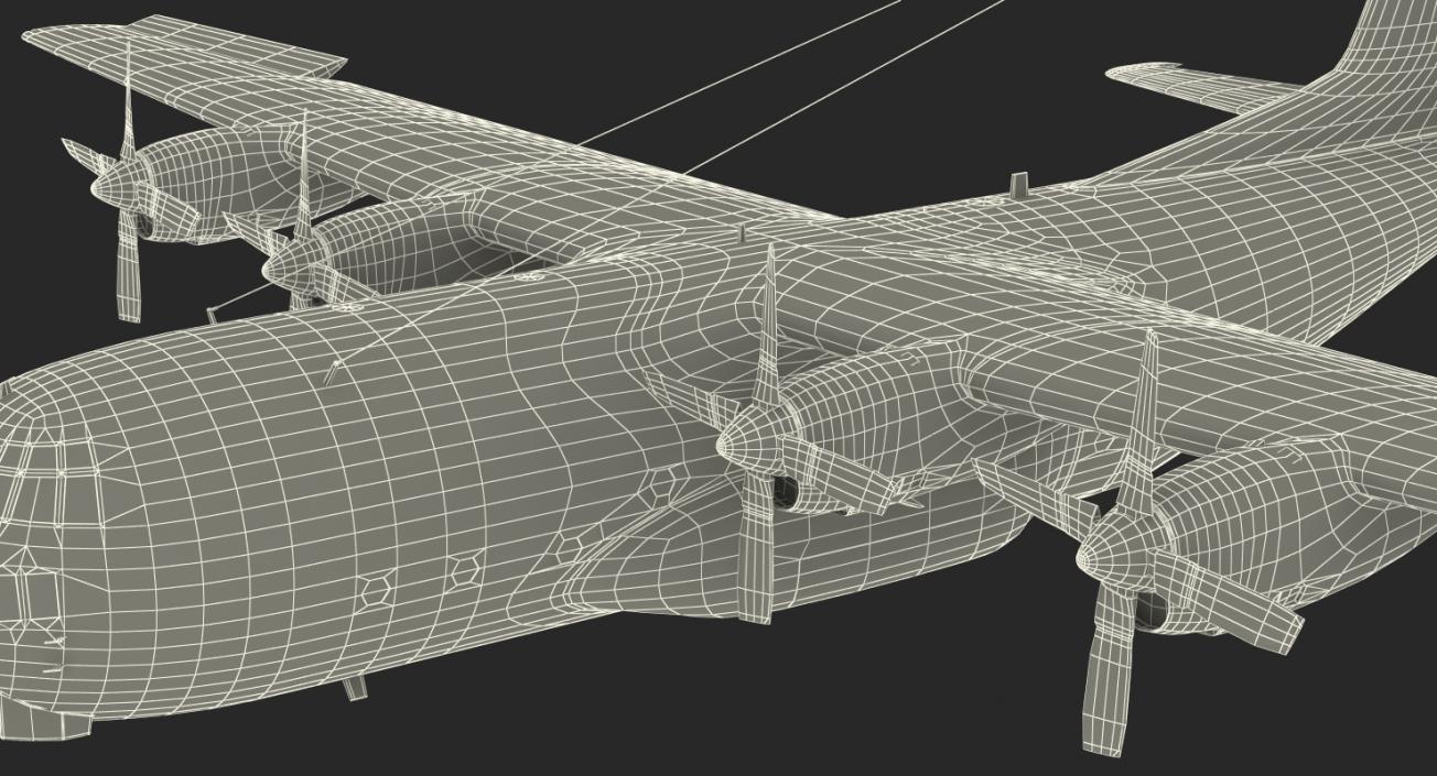 3D Lockheed C-130 Hercules US Military Transport Aircraft Rigged